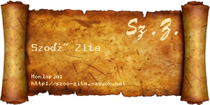 Szoó Zita névjegykártya